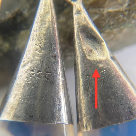 Sterling Silver 925 Oval Bezel Set Amethyst & Opalite Teardrop Dangle Earrings - Picture 4 of 16